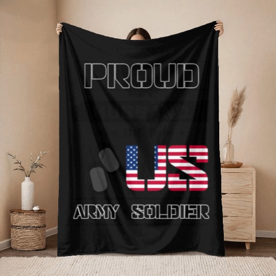 Proud Husband of a US Army Throw Blankets