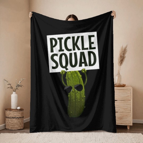 Pickle Design Cucumber Pickle Lover Throw Blankets