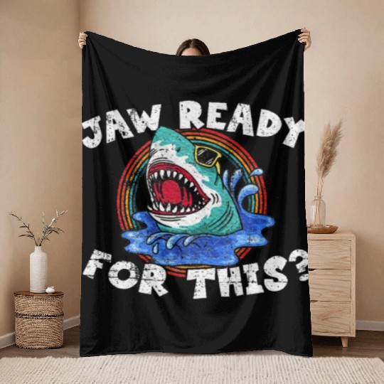 Shark Lover, Shark Pun, Animal Pun, Great White Throw Blankets