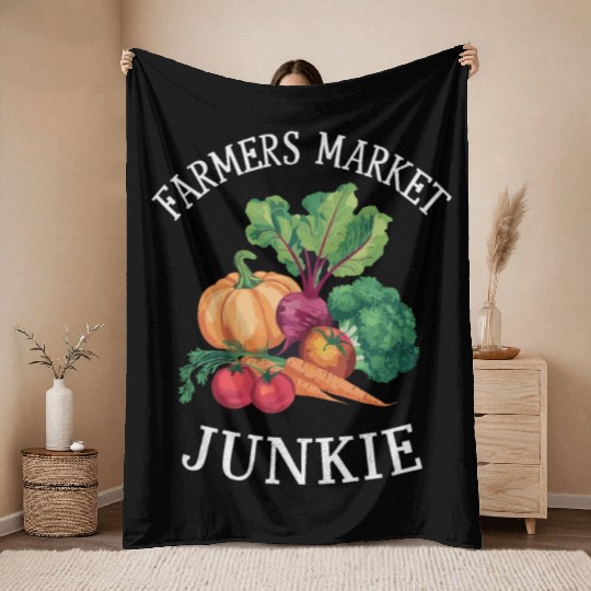 Farmers Market Farmer Agriculture Farming Food Throw Blankets