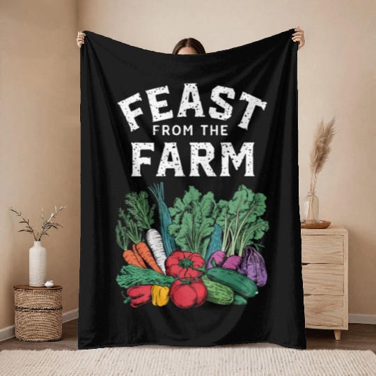 Farmers Market Farmer Agriculture Farming Food Throw Blankets