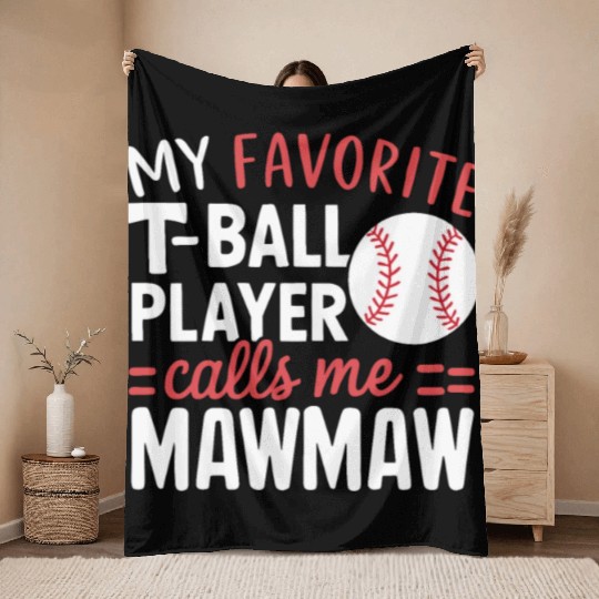 Baseball Grandma Grandmother Grandparents Day Throw Blankets
