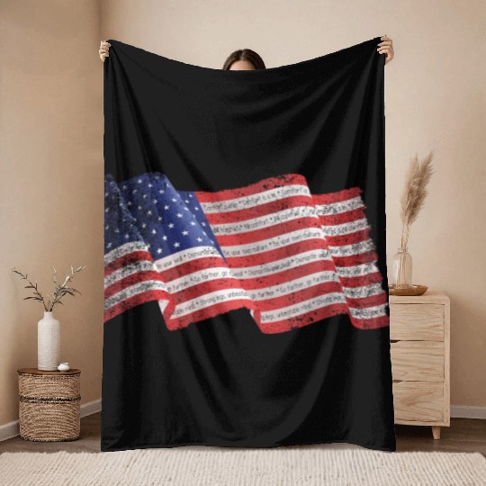 American flag Throw Blankets