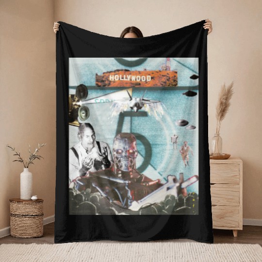 lights camera hollywood Throw Blankets