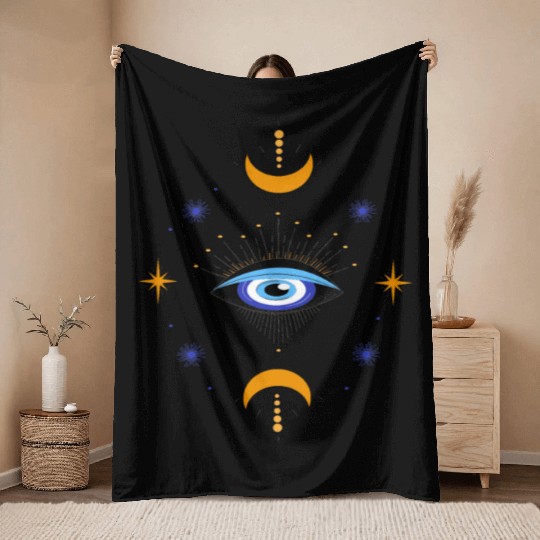 Eye Spiritual Aesthetic Esoteric Mystical Themed Throw Blankets