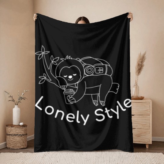 lonely style by naai cheuay white Throw Blankets
