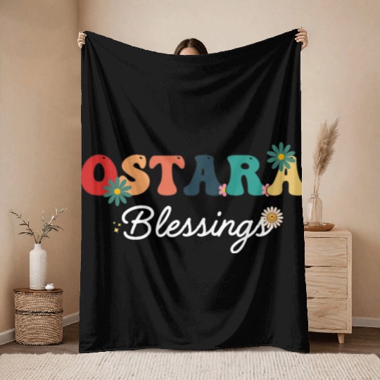 Easter Ostara Eostre - Pagan Witchcraft Spring Throw Blankets