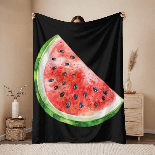 Watermelon Clipart - Fresh Summer Fruit Designs, Throw Blankets