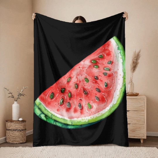 Watermelon Clipart - Fresh Summer Fruit Designs, Throw Blankets