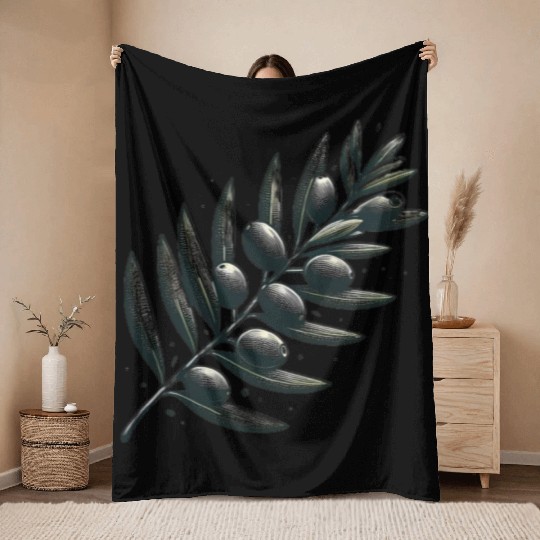 olive branch Throw Blankets