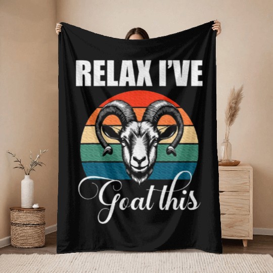 Relax I've Goat This Goat Lover Retro Throw Blankets
