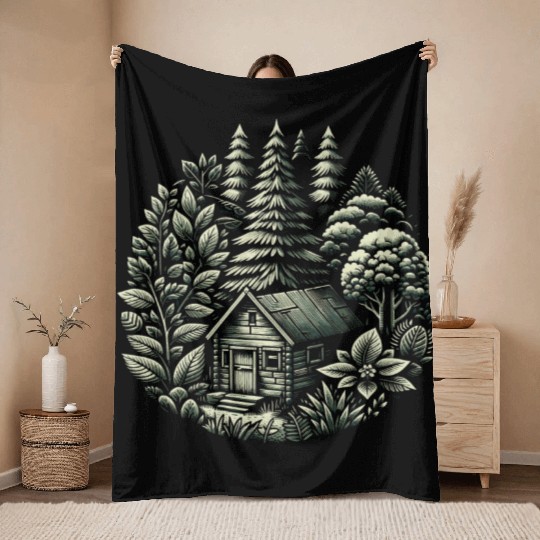 Living close to nature with a tiny house Throw Blankets
