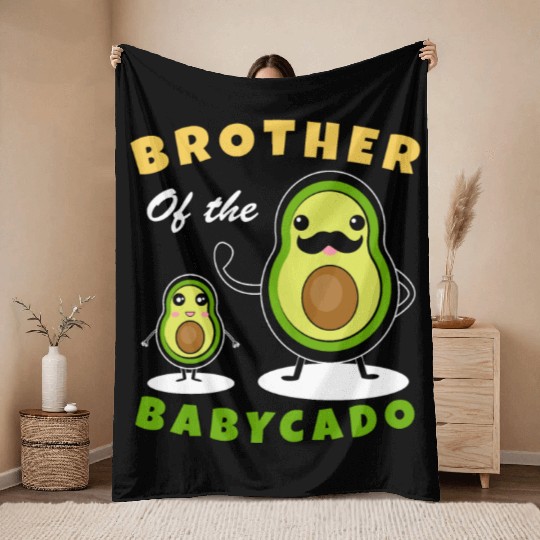 Cute Avocado Family Matching cool for brother Throw Blankets