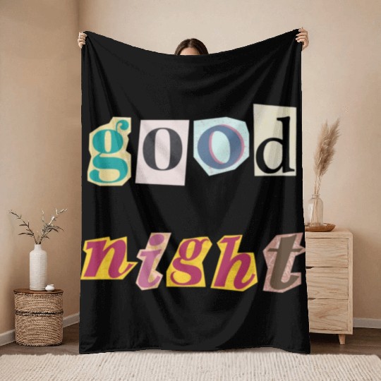 Dreamy Spectrum Typography Throw Blankets