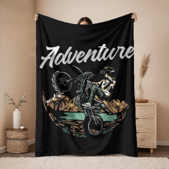 MOTOCROSS ITS TIME ADVENTURE Throw Blankets