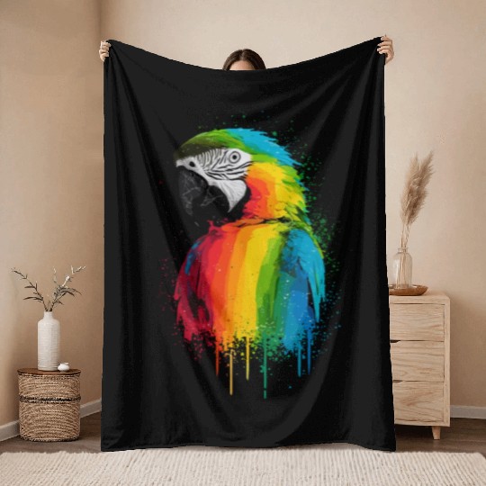 Macaw Parrot for a Bird Lover Animal Lover Throw Blankets
