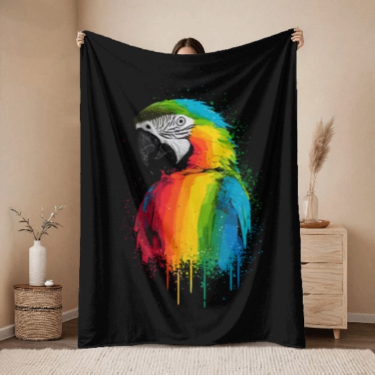 Macaw Parrot for a Bird Lover Animal Lover Throw Blankets