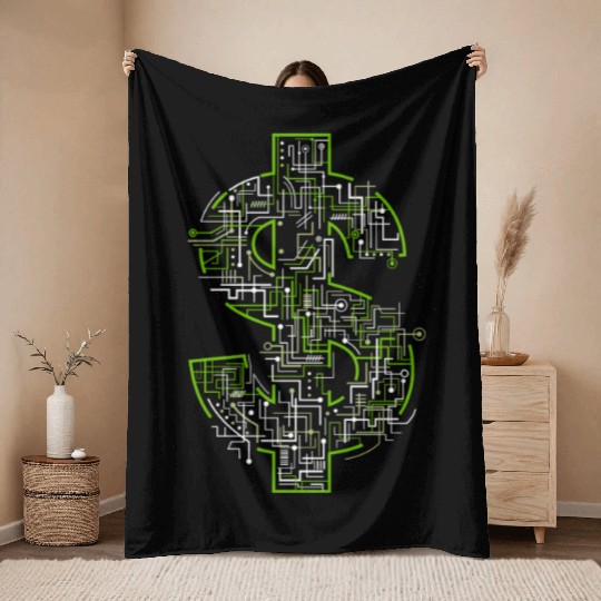 money robot Throw Blankets