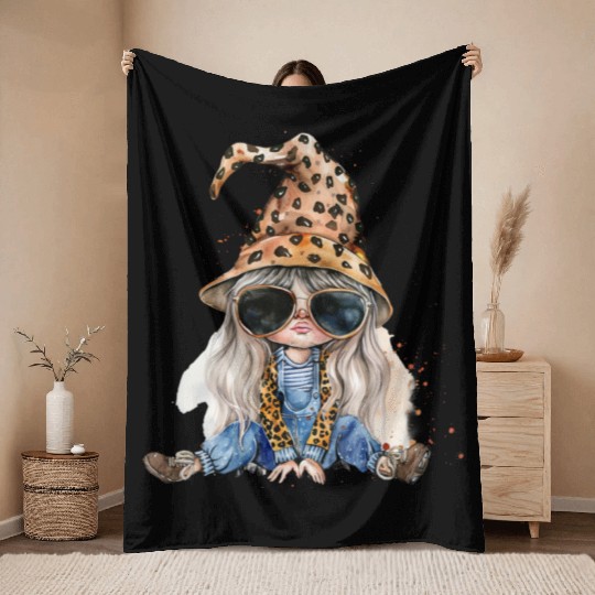 Leopard Print Gnome Clipart Images, Girly Throw Blankets