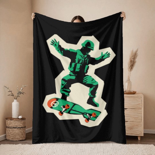 SKATE ARMY Classic Throw Blankets