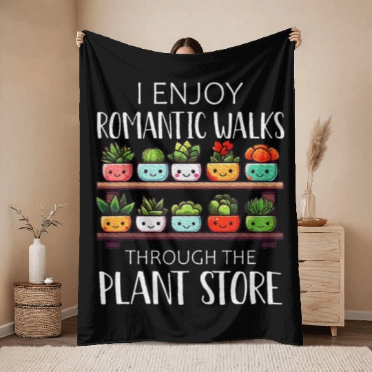 Plant Romantic Walks Gardening Plants Lover Gift Throw Blankets