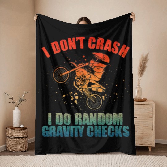 Dirt Bike Motocross Dirtbike Lover Throw Blankets