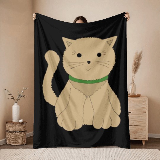 Cute Little Brown Kitty Cat Throw Blankets