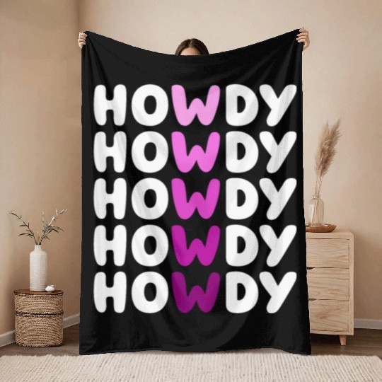 Western Country Texas Cowboy Hat Throw Blankets