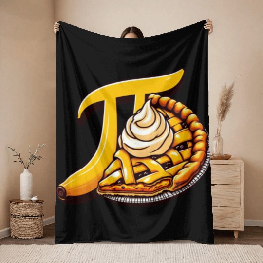 Banana Cream Pi: Celebrate Pi Day in Style! Throw Blankets