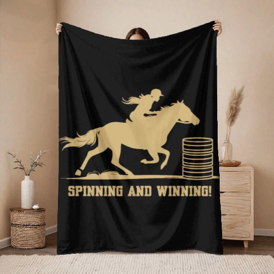 Barrel Racing Gifts Throw Blankets