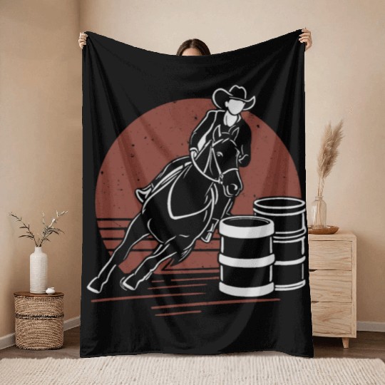 Barrel Racing Gifts Throw Blankets