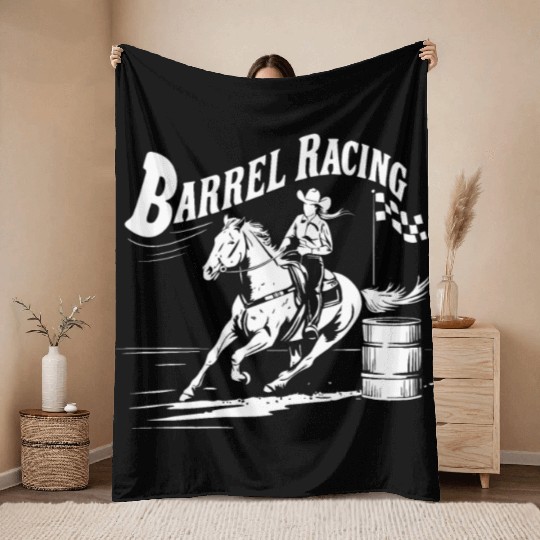 Barrel Racing Gifts Throw Blankets