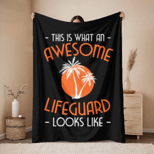 Lifeguard Pool Throw Blankets