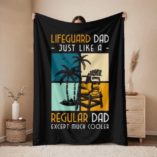 Lifeguard Lifebuoy Sea Water Sports Throw Blankets