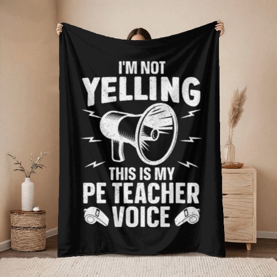 Cool PE Teacher Art Physical Education Teacher Throw Blankets