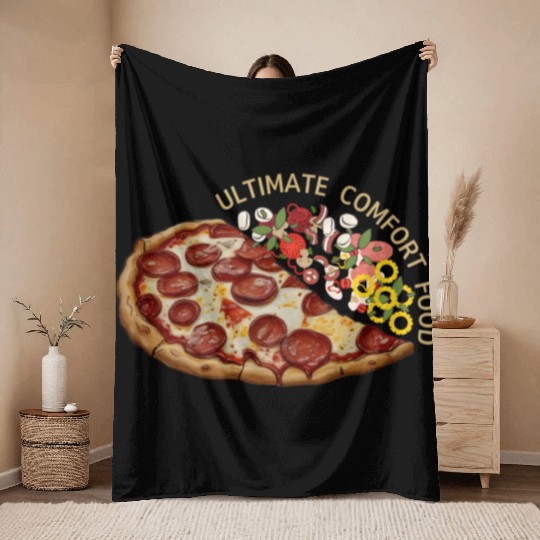Ultimate Comfort Food Pizza Throw Blankets