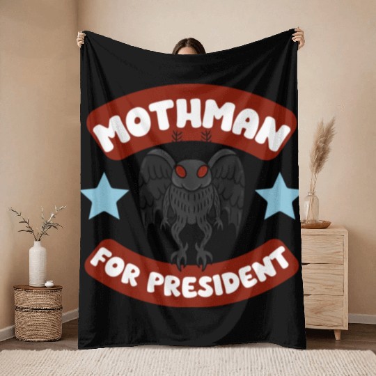 Mothman USA Election Campaign Politics 2024 Throw Blankets