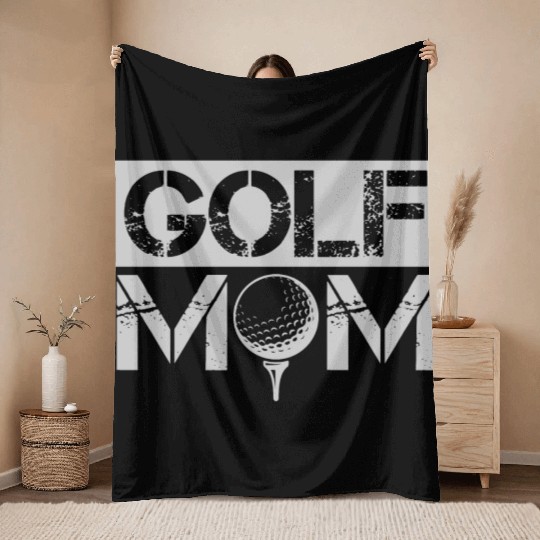 Golf mom Throw Blankets