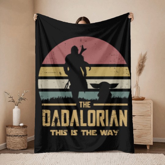 The Dadalorian And Son vintage Throw Blankets