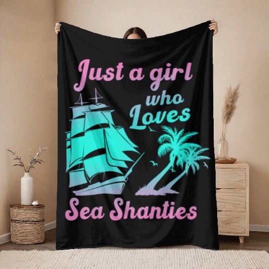 Sailor Meme Pirate Ship Ocean Sailing Throw Blankets