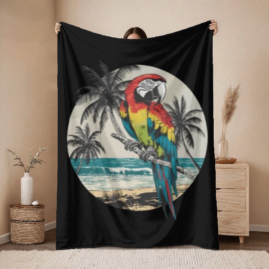 Macaw Parrot for a Bird Lover Animal Lover Throw Blankets