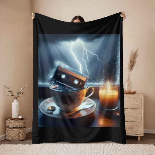 A Teacup in a Storm Throw Blankets