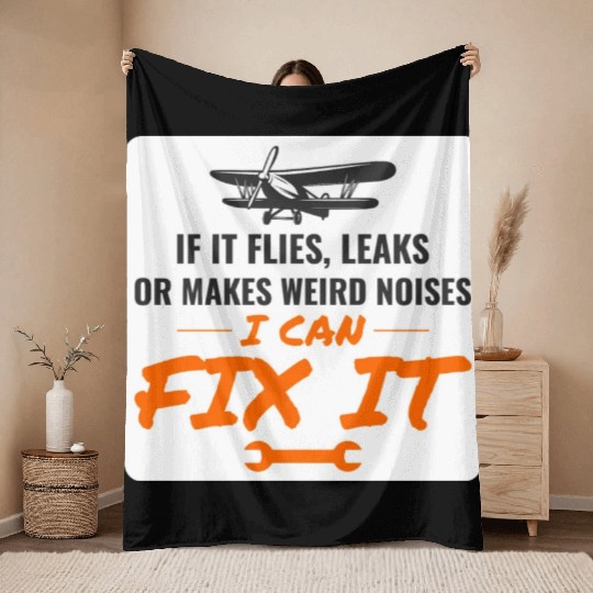 Aircraft Mechanic Aviation Maintenance Technician Throw Blankets
