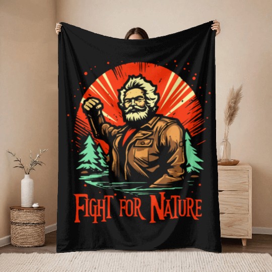 Fight for Nature – Eco Warrior Rising Throw Blankets