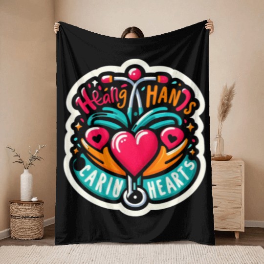 Medical Design with Quote. Throw Blankets