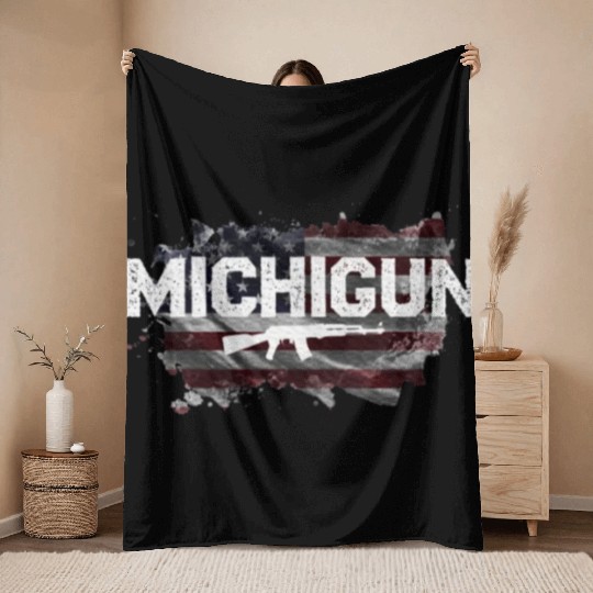 Michigan Gun Lovers Throw Blankets