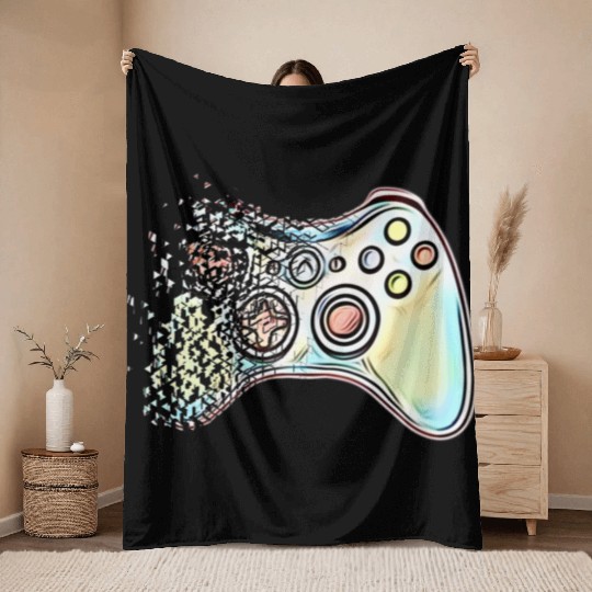 Classic Video Game Controller Clothing Throw Blankets