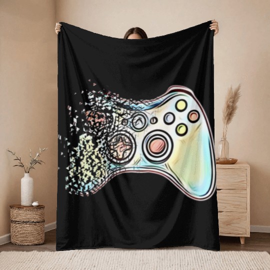 Classic Video Game Controller Clothing Throw Blankets