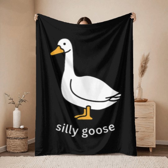 Silly Goose Cute Trendy Clothing Throw Blankets