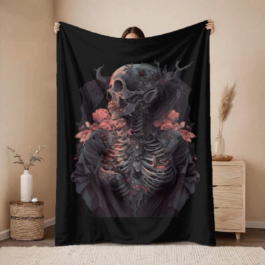 Aesthetic Grunge Clothes Fairycore Gothic Throw Blankets